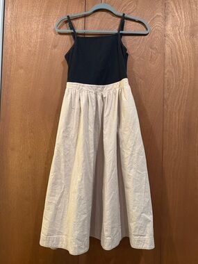 Anthropologie Black & Cream Spaghetti-Strap Dress